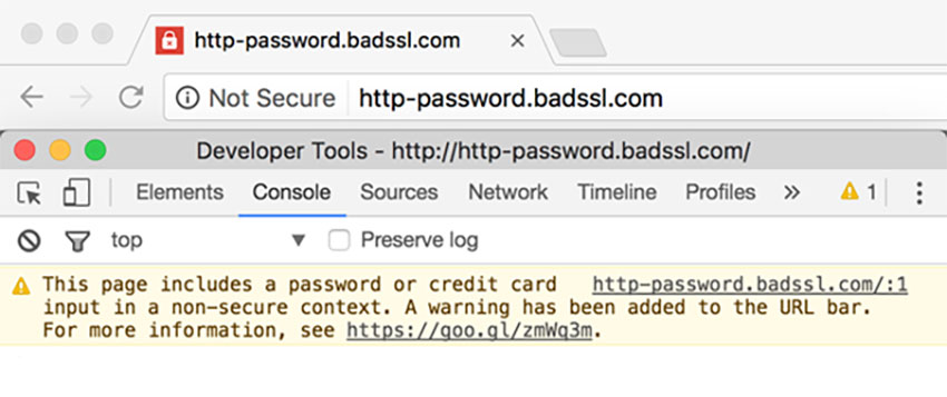 Google chrome HTTPs/SSL warning