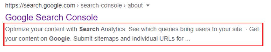 Search Engine Optimisation Meta Description